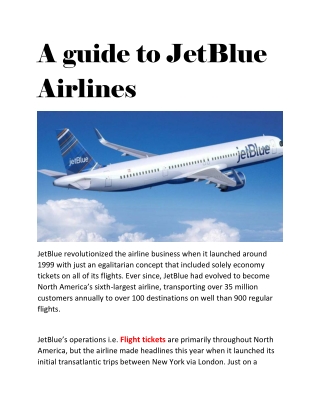 A guide to JetBlue Airlines