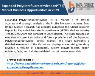 Expanded Polytetrafluoroethylene (ePTFE) Market Business Opportunities in 2029