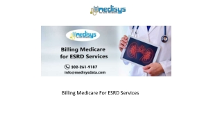 Billing Medicare For ESRD Services