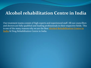 Alcohol rehabilitation Centre in India