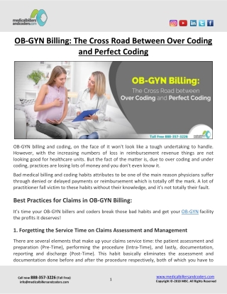 OB-GYN Billing: The Cross Road Between Over Coding and Perfect Coding