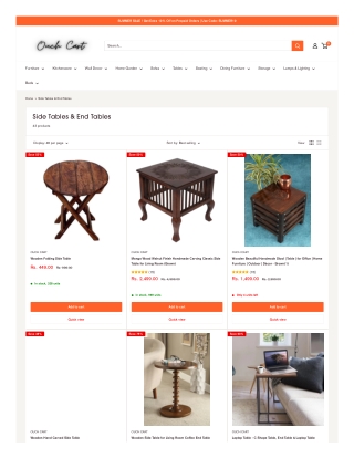 Buy Wooden Side Tables for Living Room Online in India at Best Price
