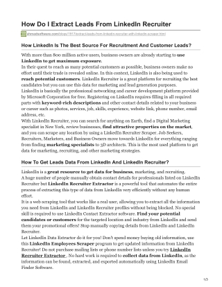 1How Do I Extract Leads From LinkedIn Recruiter