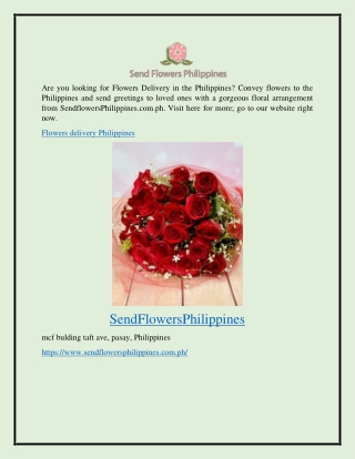 Flowers Delivery Philippines Sendflowersphilippines.com.ph