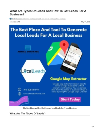 What Are Types Of Leads And How To Get Leads For A Business