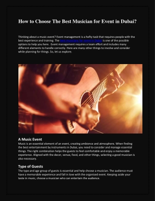 How to Choose The Best Musician for Event in Dubai-converted