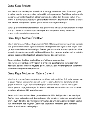 Garaj Kapısı Motoru