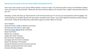 Step by step instructions to Get Your Printer