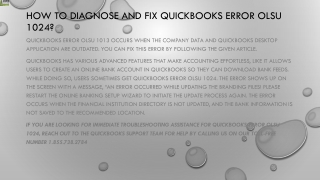 A feasible guide to resolve QuickBooks Error OLSU 1024