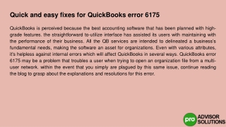 Let's see the quick and easy fix for QuickBooks error 6175