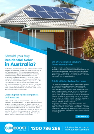 Should you buy Residential Solar in Australia ?