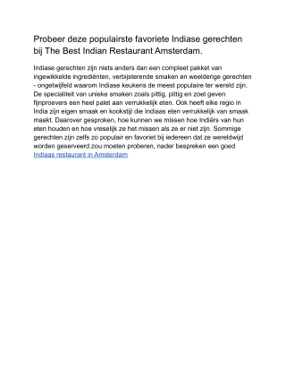 Beste Indiase restaurant Amsterdam