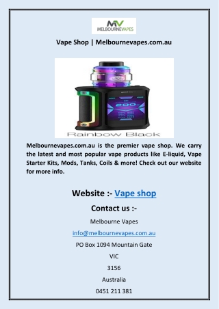 Vape Shop  Melbournevapes.com