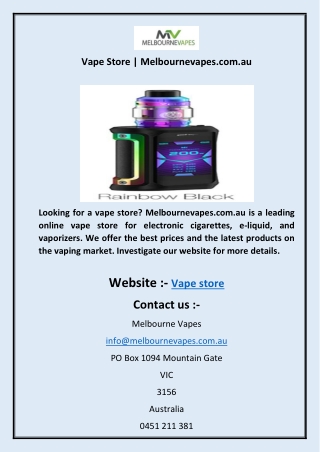 Vape Store  Melbournevapes.com.au