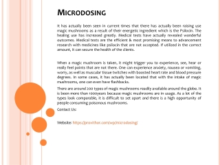 Microdosing