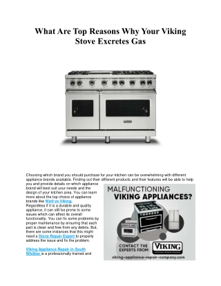 What Are Top Reasons Why Your Viking Stove Excretes Gas