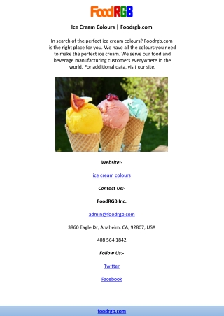 Ice Cream Colours | Foodrgb.com