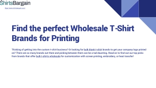 Find the perfect Wholesale T-Shirt Brands for Printing