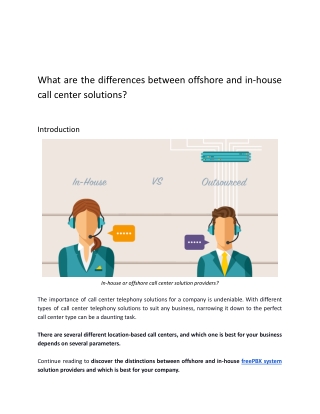 What are the differences between offshore and in-house call center solutions