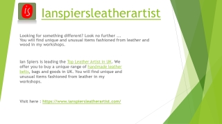 Top Leather Artist in UK - Ianspiersleatherartist.com