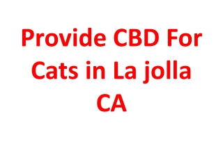 Provide CBD For Cats in La jolla CA