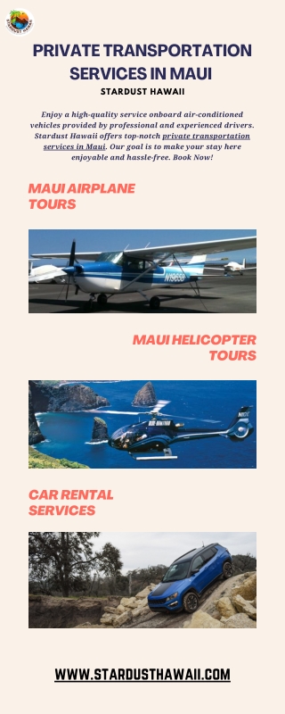Private Transportation Services in Maui | Stardust Hawaii