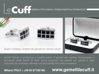LeCuff, gemelli per camicia su www.gemellilecuff.it