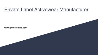 Private Label Fitness Apparel Manufacturers