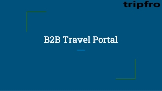 B2B Travel Portal