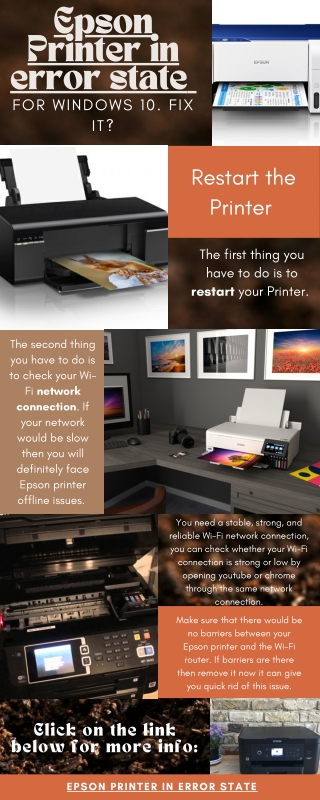 Epson Printer in Error State for Windows10.Fix it?