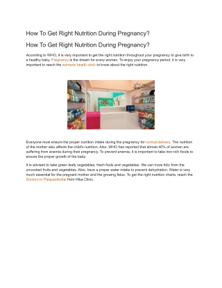 How To Get Right Nutrition During Pregnancy