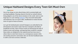 Unique Hairband Designs Every Teen Girl Must Own