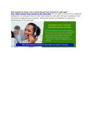 Ask experts to know- Can I send money from Venom to cash app