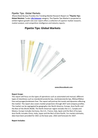 Pipette Tips: Global Markets