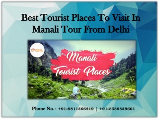 Best Tourist Places To Visit In Manali Tour From Delhi