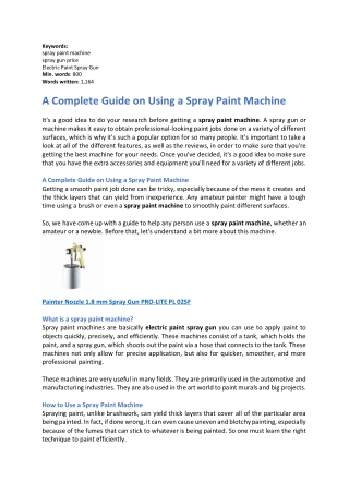 A Complete Guide on Using a Spray Paint Machine