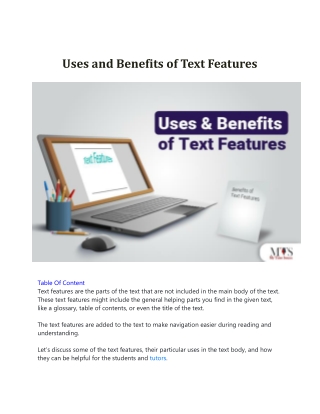 Uses and Benefits of Text Features