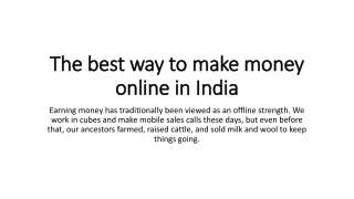 The best way to make money online in