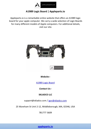 A1989 Logic Board | Appleparts.io