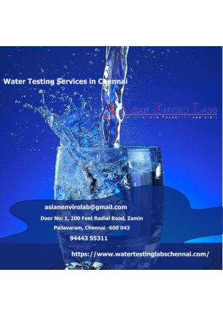 Water Testing Services in Chennai