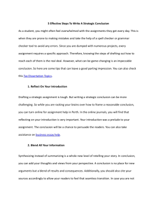 5 Effective Steps To Write A Strategic Conclusion