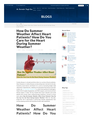 How Do Summer Weather Affect Heart Patients?