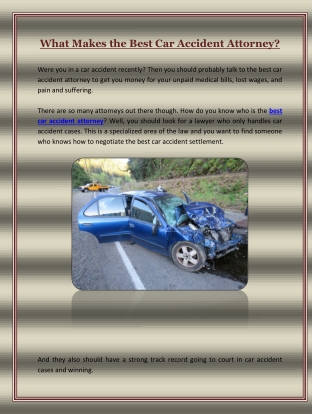 What Makes The Best Car Accident Attorney