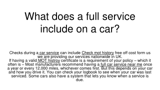 What does a full service include on a car_