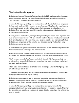 Top Linkedin ads agency