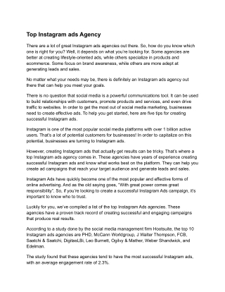 Top Instagram ads Agency
