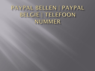 PayPal Bellen Belgie