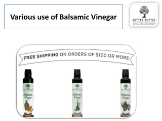 Various use of Balsamic Vinegar