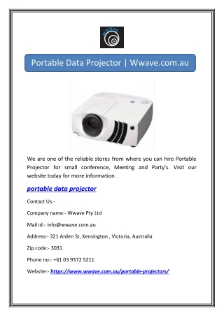 Portable Data Projector | Wwave.com.au