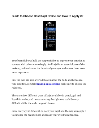 Guide to Choose Best Kajal Online and How to Apply it